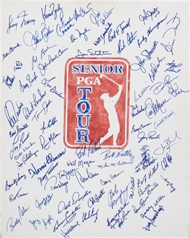 Senior PGA Tour Members Multi Signed 24x30 Canvas with Over 70 Signatures Including Trevino, Coody & Charles (JSA)